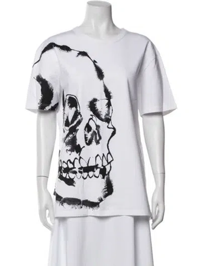 Pre-owned Alexander Mcqueen Graphic Print Crew Neck T-shirt In White