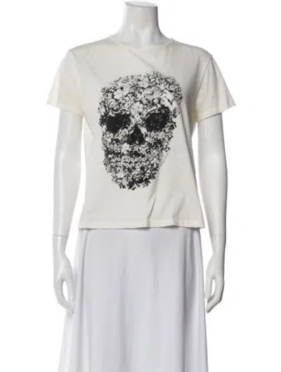 Pre-owned Alexander Mcqueen Graphic Print Crew Neck T-shirt In White