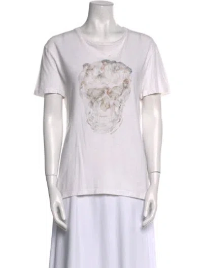 Pre-owned Alexander Mcqueen Graphic Print Crew Neck T-shirt In White