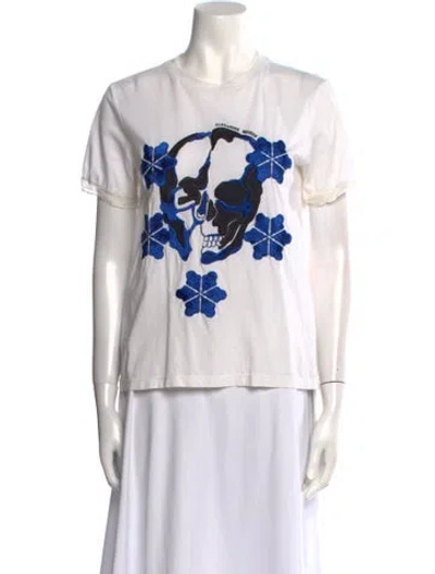 Pre-owned Alexander Mcqueen Graphic Print Crew Neck T-shirt In White