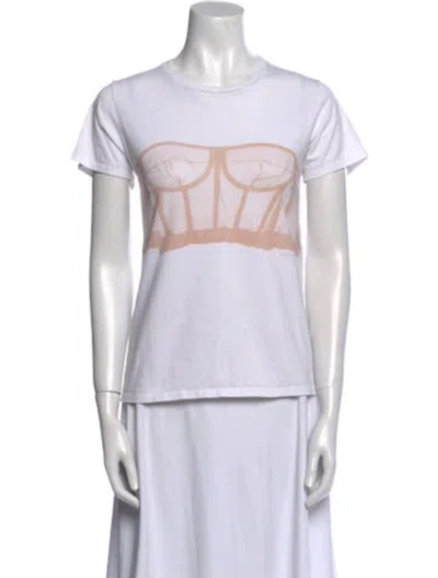 Pre-owned Alexander Mcqueen Graphic Print Crew Neck T-shirt In White