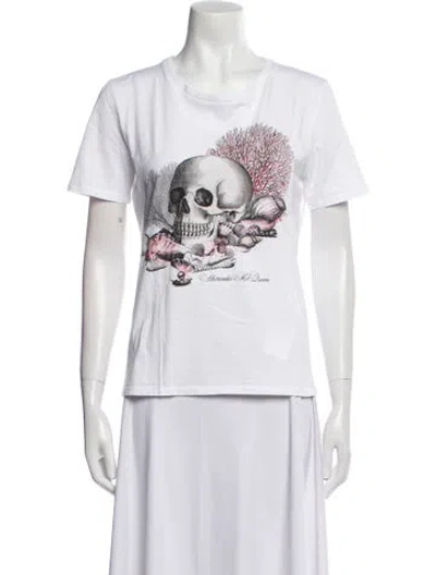 Pre-owned Alexander Mcqueen Graphic Print Crew Neck T-shirt In White