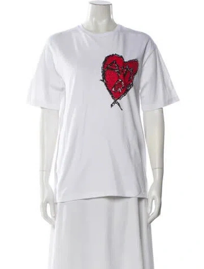 Pre-owned Alexander Mcqueen Graphic Print Crew Neck T-shirt In White