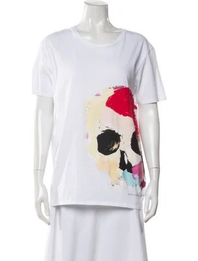 Pre-owned Alexander Mcqueen Graphic Print Crew Neck T-shirt In White