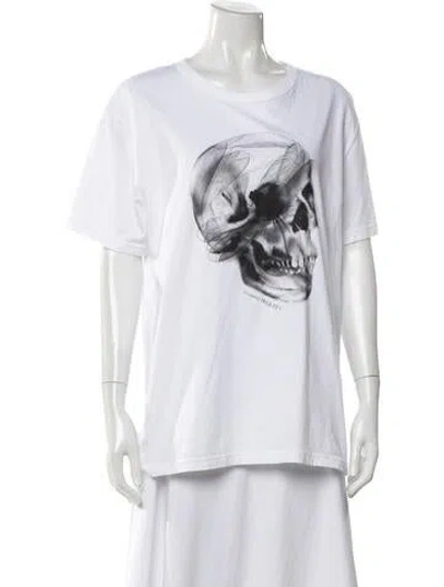 Pre-owned Alexander Mcqueen Graphic Print Crew Neck T-shirt In White