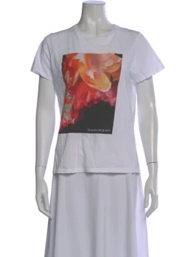 Pre-owned Alexander Mcqueen Graphic Print Crew Neck T-shirt In White