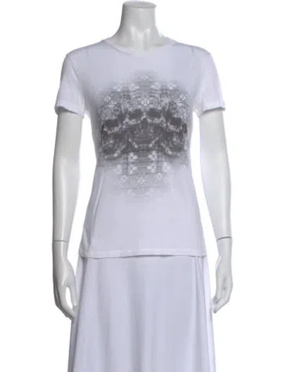 Pre-owned Alexander Mcqueen Graphic Print Crew Neck T-shirt In White