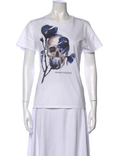 Pre-owned Alexander Mcqueen Graphic Print Crew Neck T-shirt In White