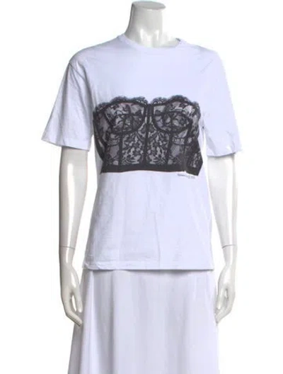 Pre-owned Alexander Mcqueen Graphic Print Crew Neck T-shirt In White