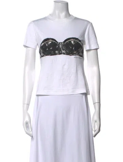 Pre-owned Alexander Mcqueen Graphic Print Crew Neck T-shirt In White