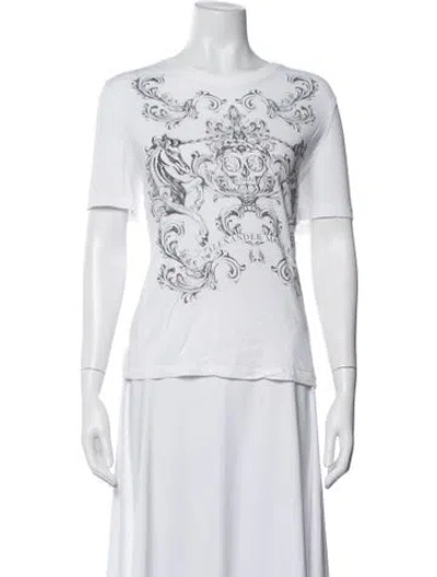 Pre-owned Alexander Mcqueen Graphic Print Crew Neck T-shirt In White