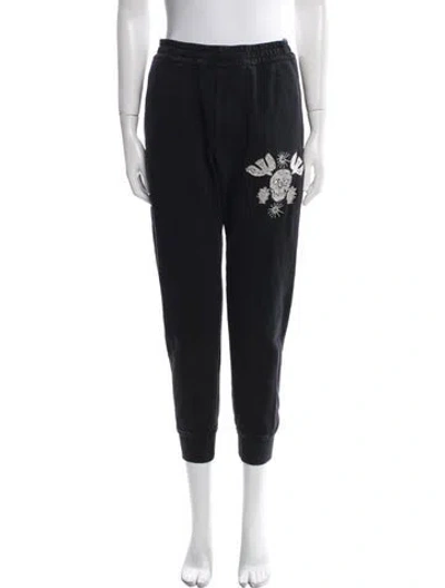 Pre-owned Alexander Mcqueen Graphic Print Embroidered Accent Sweatpants In Black