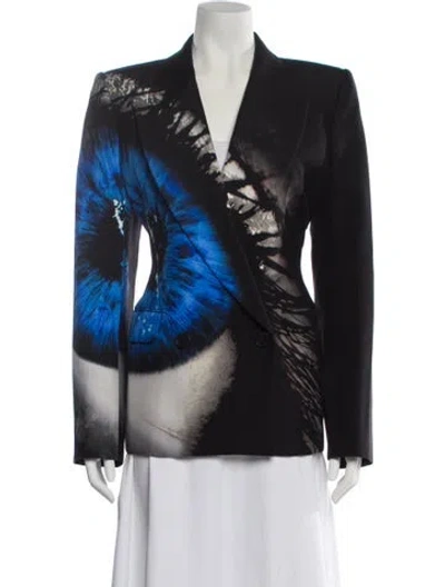 Pre-owned Alexander Mcqueen Graphic Print Evening Jacket In Black
