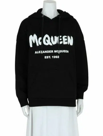 Pre-owned Alexander Mcqueen Graphic Print Hoodie W/ Tags In Black
