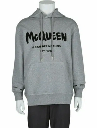 Pre-owned Alexander Mcqueen Graphic Print Hoodie W/ Tags In Gray