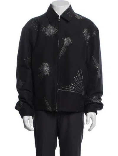 Pre-owned Alexander Mcqueen Graphic Print Jacket In Black