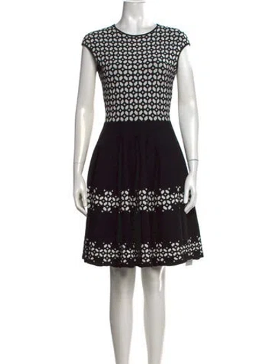 Pre-owned Alexander Mcqueen Graphic Print Knee-length Dress In Black