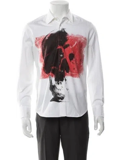 Pre-owned Alexander Mcqueen Graphic Print Long Sleeve Shirt In Multi