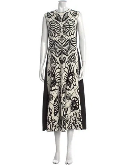 Pre-owned Alexander Mcqueen Graphic Print Midi Length Dress In Neutral