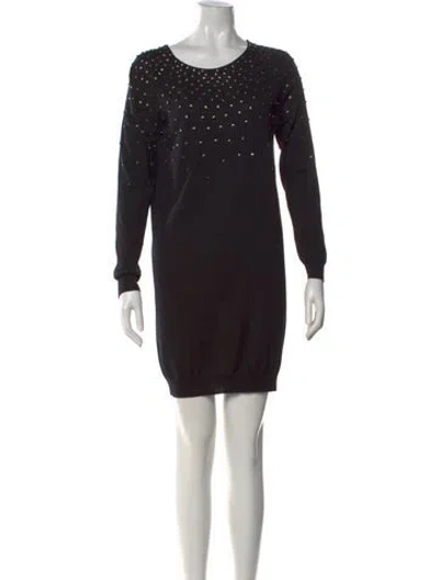 Pre-owned Alexander Mcqueen Graphic Print Mini Dress In Black