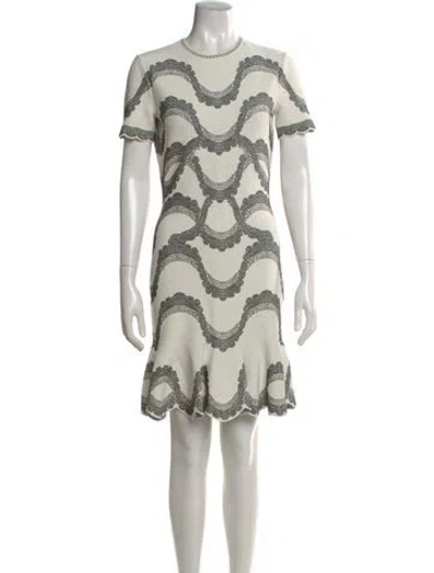 Pre-owned Alexander Mcqueen Graphic Print Mini Dress In Neutral