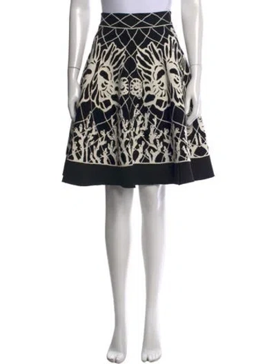 Pre-owned Alexander Mcqueen Graphic Print Mini Skirt In Black
