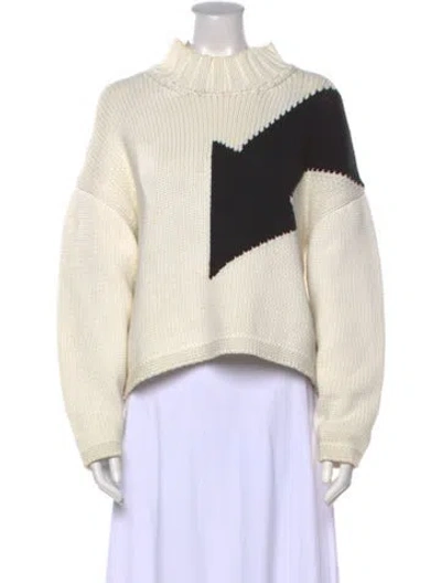 Pre-owned Alexander Mcqueen Graphic Print Mock Neck Sweater In Neutral