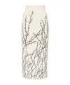 Alexander Mcqueen Thorn Jacquard Midi Pencil Skirt In White