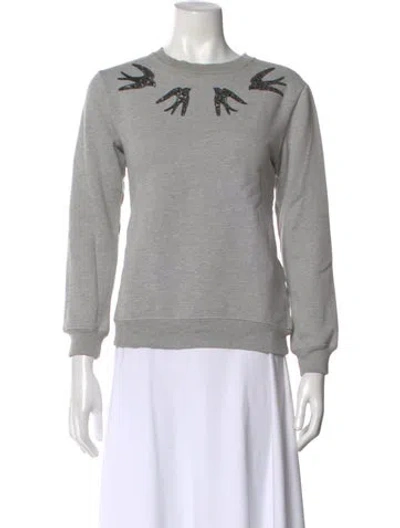 Pre-owned Alexander Mcqueen Graphic Print Scoop Neck Sweater In Gray