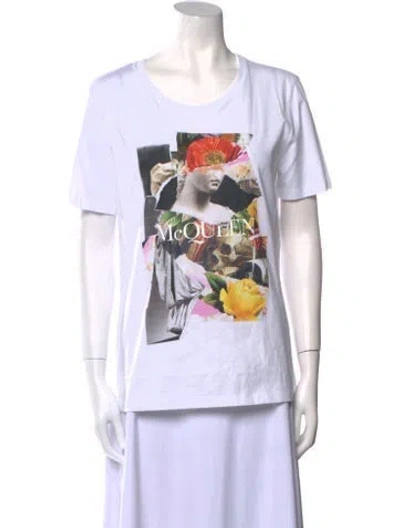 Pre-owned Alexander Mcqueen Graphic Print Scoop Neck T-shirt W/ Tags In Black