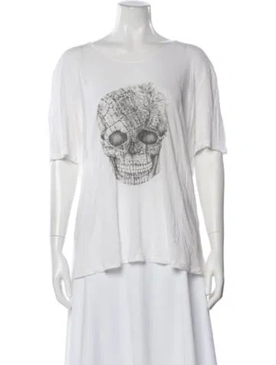 Pre-owned Alexander Mcqueen Graphic Print Scoop Neck T-shirt In White
