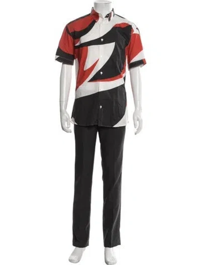 Pre-owned Alexander Mcqueen Graphic Print Short Sleeve Shirt In White