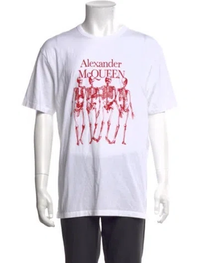 Pre-owned Alexander Mcqueen Graphic Print Short Sleeve Shirt In White