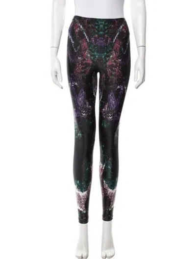 Pre-owned Alexander Mcqueen Graphic Print Skinny Leg Pants W/ Tags In Black