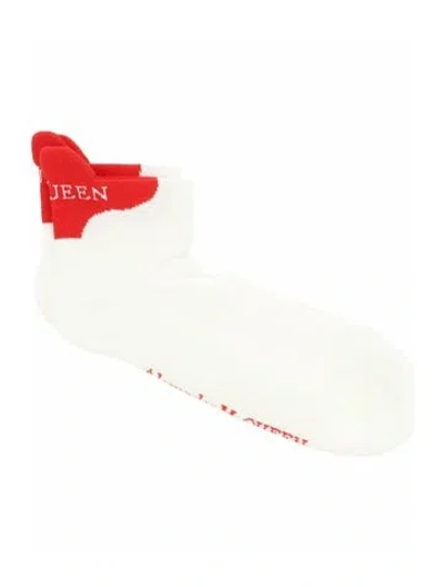 Pre-owned Alexander Mcqueen Graphic Print Socks W/ Tags In White