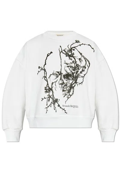 Alexander Mcqueen White Graphic-print Blouse