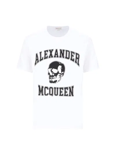 Alexander Mcqueen Graphic Printed Crewneck T-shirt In White