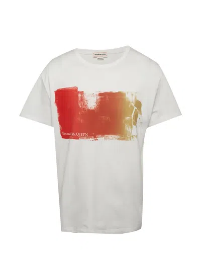 Pre-owned Alexander Mcqueen Graphic-print Crew-neck T-shirt In White