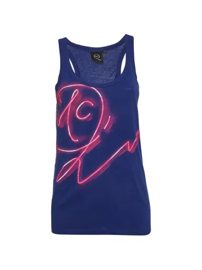 Pre-owned Alexander Mcqueen Graphic-print Tank Top In Blue