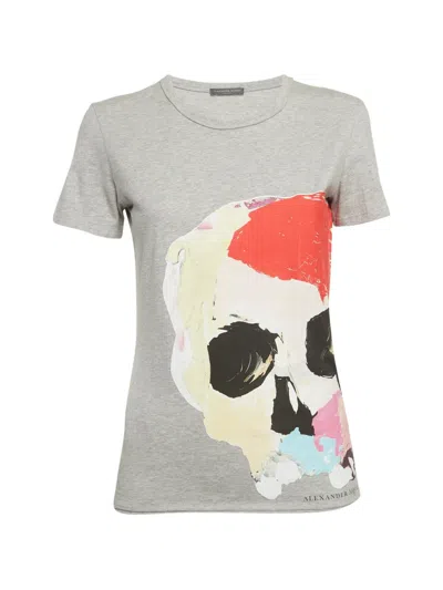 Pre-owned Alexander Mcqueen Graphic-print T-shirt In Gray