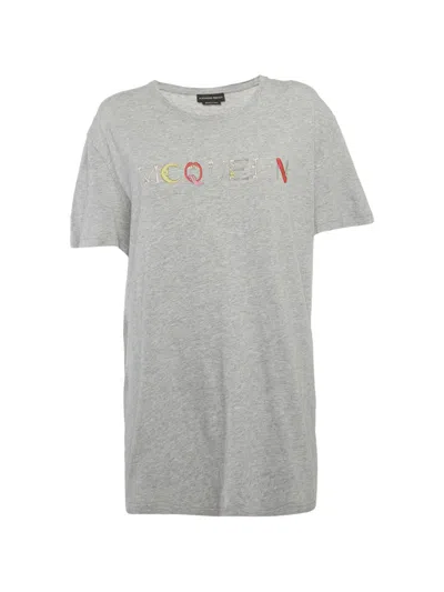 Pre-owned Alexander Mcqueen Graphic-print T-shirt In Gray