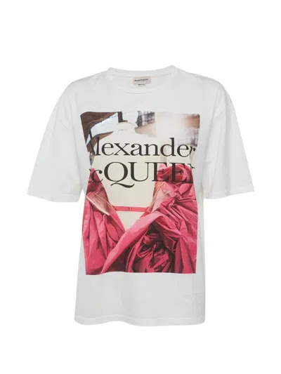 Pre-owned Alexander Mcqueen Graphic-print T-shirt In White