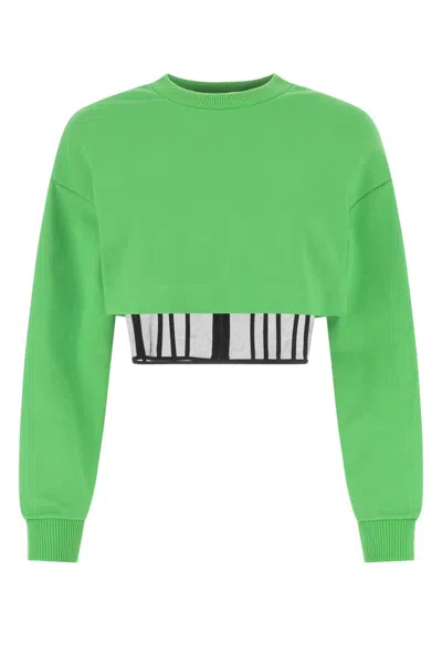 Alexander Mcqueen Grass Green Cotton Sweatshirt In 3024