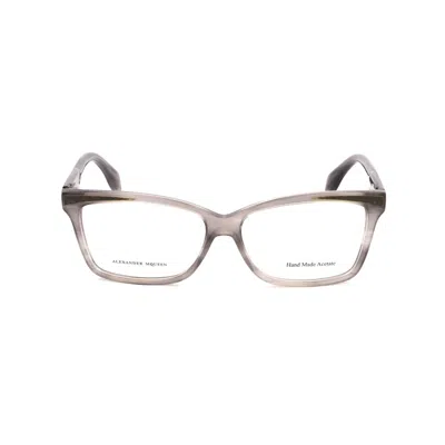 Alexander Mcqueen Gray Acetate Frames In Transparent