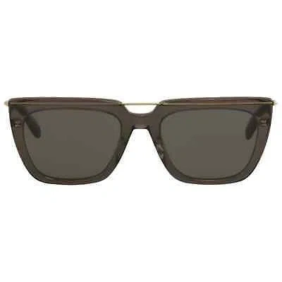Pre-owned Alexander Mcqueen Gray Flat Top Sunglasses W/ Gold Details,