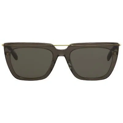 Pre-owned Alexander Mcqueen Gray Flat Top Sunglasses W/ Gold Details,