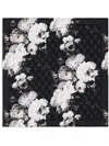 ALEXANDER MCQUEEN GRAY FLORAL PRINT SQUARE SCARF FOR WOMEN