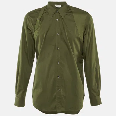 Pre-owned Alexander Mcqueen Green Cotton Button Front Shirt L