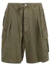 Alexander Mcqueen Cargo Pocket Drawstring Waist Shorts In Green