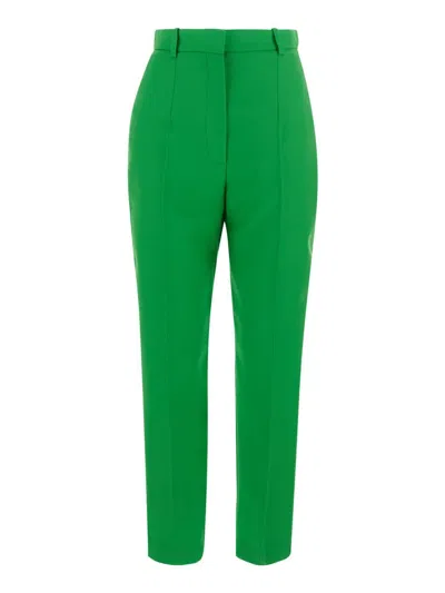 Alexander Mcqueen Green Wool Tailored Trousers